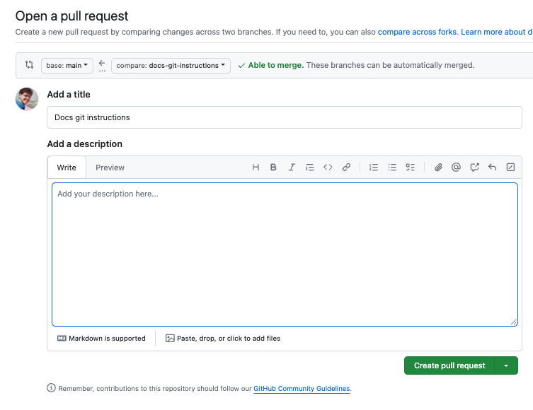 Github pull request